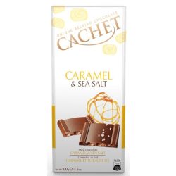 Cachet tejcsokoládé karamell darabokkal és tengeri sóval