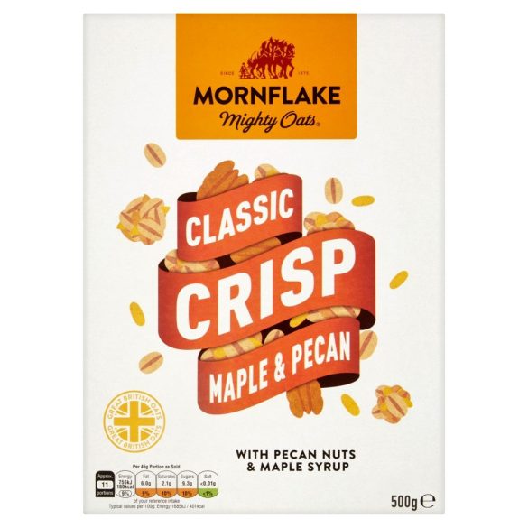 Mornflake zab és rizspehely pekán dióval és juharsziruppal