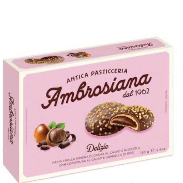Ambrosiana mogyorókrémmel töltött csokoládés keksz