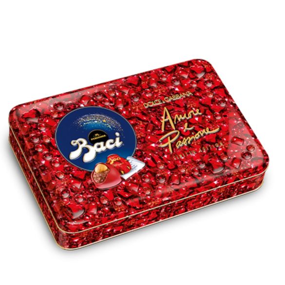Baci mogyorós ruby csokoládé málna darabokkal Dolce&Gabbana limitált kiadás fémdobozos
