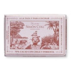 Simón Coll chilis étcsokoládé tömb