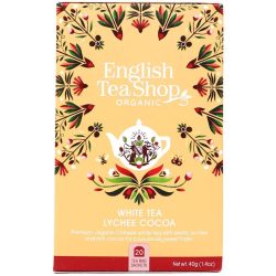 English Tea Shop fehér bio tea licsivel és kakaóval
