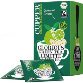   CUPPER Bio zöld tea lime-mal és gyömbérrel – 20 db filter